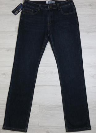 Джинсы мужские зимние ровный крой подкладка флис цвет синий   newsky код-(616) 34