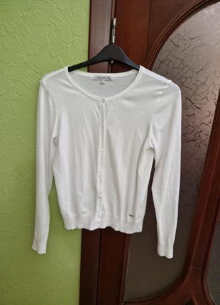 Белая коттоновая кофта, кардиган, размер s6 фото
