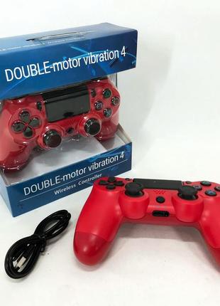 Джойстик doubleshock для ps 4, бездротовий ігровий геймпад ps4/pc акумуляторний джойстик. колір: червоний  rte