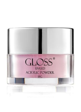 Акриловая пудра acrylic powder gloss розовая 001, 15 г