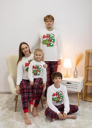 Мужская новогодняя пижама 🍁 теплая пижама для мужчин 🍁 family look для мужчин