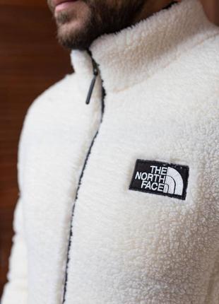 Чоловіча зимова двостороння куртка the north face зе норт фейс чорна на овчині унісекс