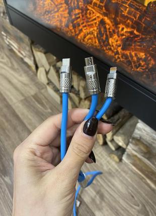Usb type c micro usb lightning зарядний кабель шнур зарядка 3 в 1