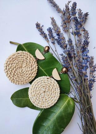 Серьги подвески из ротанга, америка