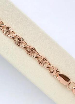 Браслет плетіння скріпка (медичне золото) довжина 21 см. ширина 6 мм.