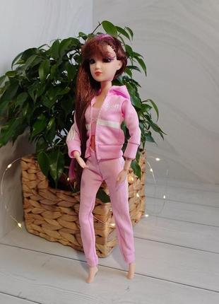 Одяг для ляльки, спортивний рожевий костюм, барбі, bratz