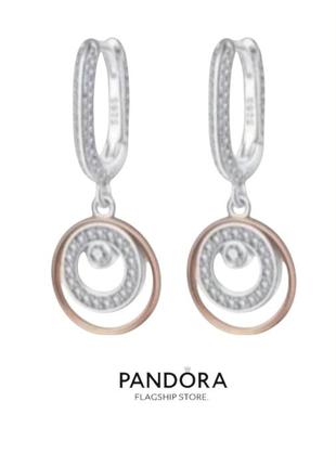 Серьги серебро оригинальные стильные инкрустация фианитами silver_pandora