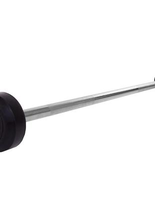 Штанга фиксированная прямая обрезиненная zelart rubber coated barbell ta-2685-5 длина-95см 5кг