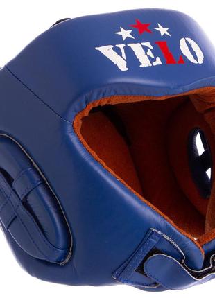 Шлем боксерский профессиональный кожаный aiba velo 3081 s-xl синий