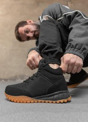 Мужские термо кроссовки stepper black/camel