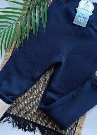 Детские трикотажные лосины на толстом меху (темно-синий цвет)