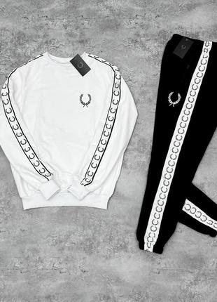 Комплект fred perry (світшот+штани) білий колір