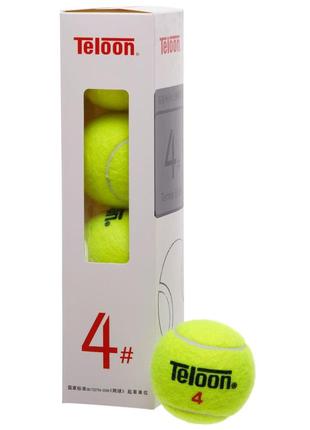 Мяч для большого тенниса teloon-4 t22754 4шт салатовый