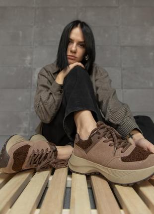 Женские утепленные кроссовки teddi brown