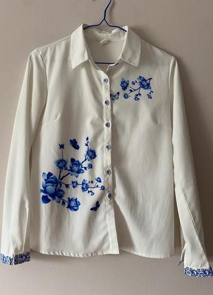 Сорочка з принтом квітів