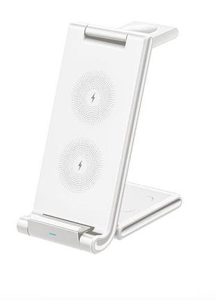 Док-станция 3 в 1 walker wh-53 white беспроводная зарядка wireless charge
