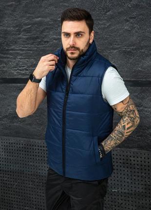 Синяя мужская жилетка