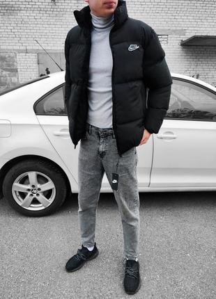 Зимний пуховик nike черный