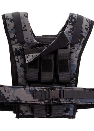 Жилет утяжелитель с регулировкой веса zelart ta-3271-10 вес-10 кг камуфляж