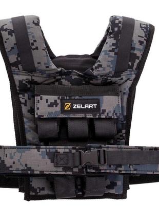 Жилет утяжелитель с регулировкой веса zelart ta-3271-10 вес-10 кг камуфляж