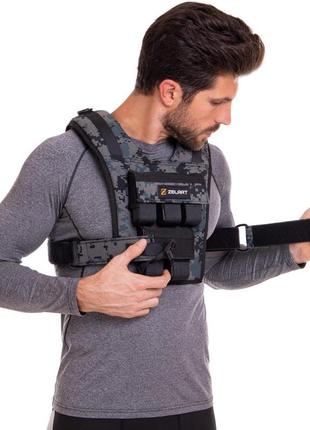 Жилет утяжелитель с регулировкой веса zelart ta-3271-10 вес-10 кг камуфляж