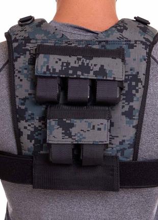 Жилет утяжелитель с регулировкой веса zelart ta-3271-10 вес-10 кг камуфляж