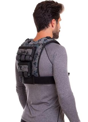 Жилет утяжелитель с регулировкой веса zelart ta-3271-10 вес-10 кг камуфляж