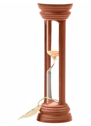 Часы песочные в деревянном корпусе на 10 минут (цвет вишня/песок оранжевый)