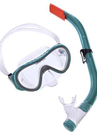 Набір для плавання маска з трубкою zelart m161-sn93-sil кольору в асортименті
