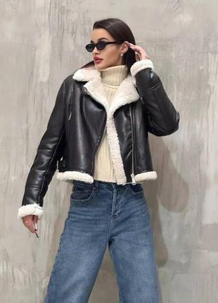 Жіноча стильна дублянка6 фото