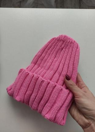 Шапка розовая женская