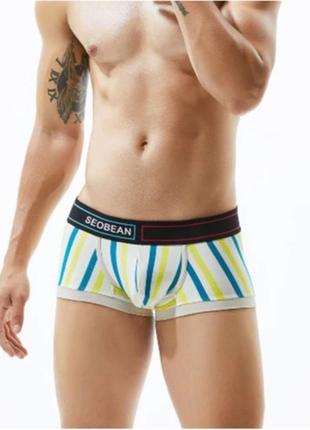 Бавовна seobean чоловічі прикольні труси смужка боксери хіпси, що розносять сексуальні