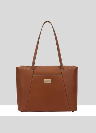 Коричневая кожаная сумка paul costelloe
