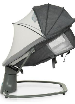 Дитячий заколисувальний центр mastela deluxe 8105 з москітною сіткою темно-сірий. дитяча гойдалка - шезлонг10 фото