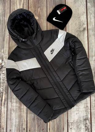 ❄️ зимняя, теплая куртка с капюшоном в стиле nike