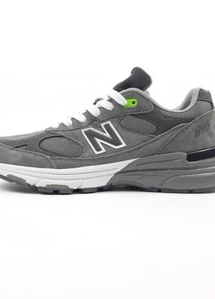 New balance 993 сірі з салатовим