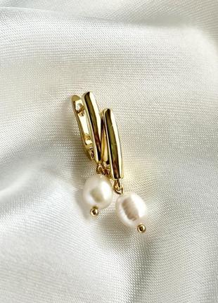 Серьги с натуральными жемчужинами, подарочная упаковка