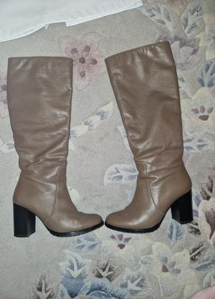 Женские кожаные сапоги, сапожки, 39 размер, еврозима7 фото