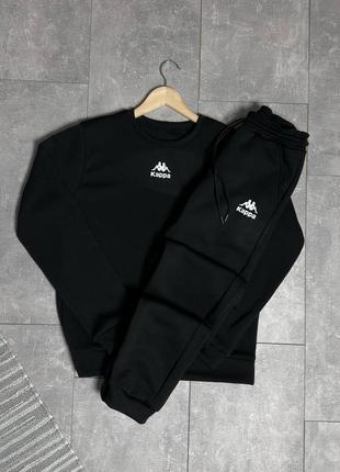 Зимний мужской спортивный костюм на флисе kappa