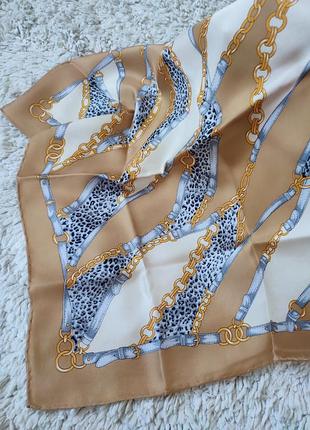 Шелковый шейный платок, 100% шелк, шов роуль италия