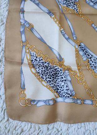 Шелковый шейный платок, 100% шелк, шов роуль италия