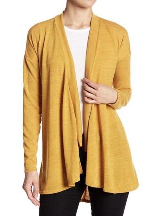 Яркий кардиган желтый удлиненный zara knit солнечно горчичного цвета кардиган накидка