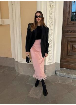 Розовая юбка с перьями friends of fashion, katimo, pirnay, hukh, hladysh