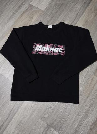 Чоловічий світшот з принтом/ delta fleece/чорна кофта/пластмін/ чоловічий одяг/