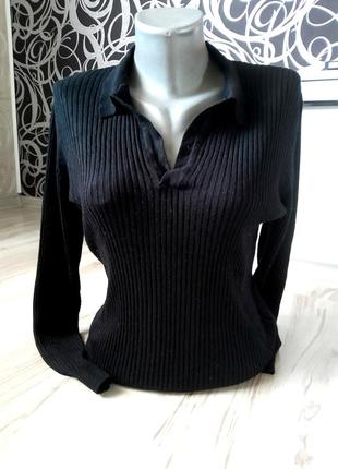 Светр жіночий в рубчик,светр з коміром zara