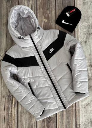 Зимняя мужская спортивная куртка пуховик nike tech fleece