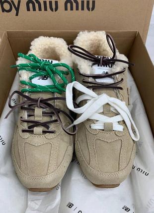 Зимние кроссовки миу миу new balance