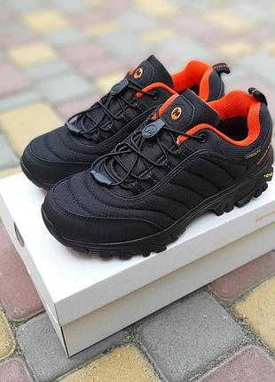 Женские качественные и стильные кроссовки для девочек merrel1 vibram cordura черные с оранжевым