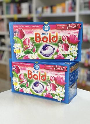 Гель-капсулы для стирки bold all in 1 pink tulips &white jasmine, 36 шт