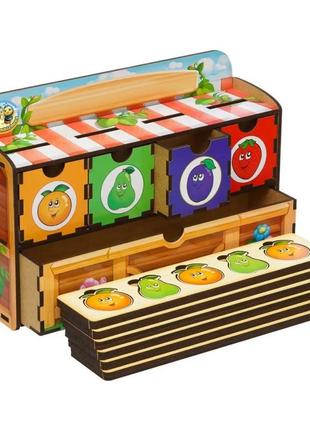 Деревянная настольная игра "фрукты" ubumblebees (псд009) psd009 сортер-комодик